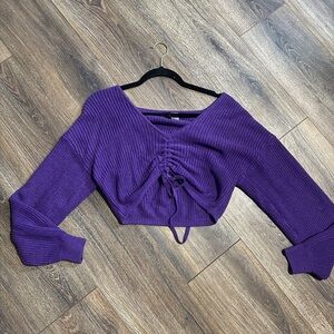 cropped purple sweater h&m